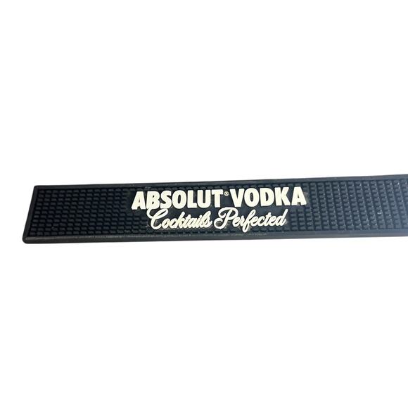 Absolut Vodka Cocktails Perfected Rubber Bar Mat Spill Drip Rail Mat Black - Picture 1 of 7
